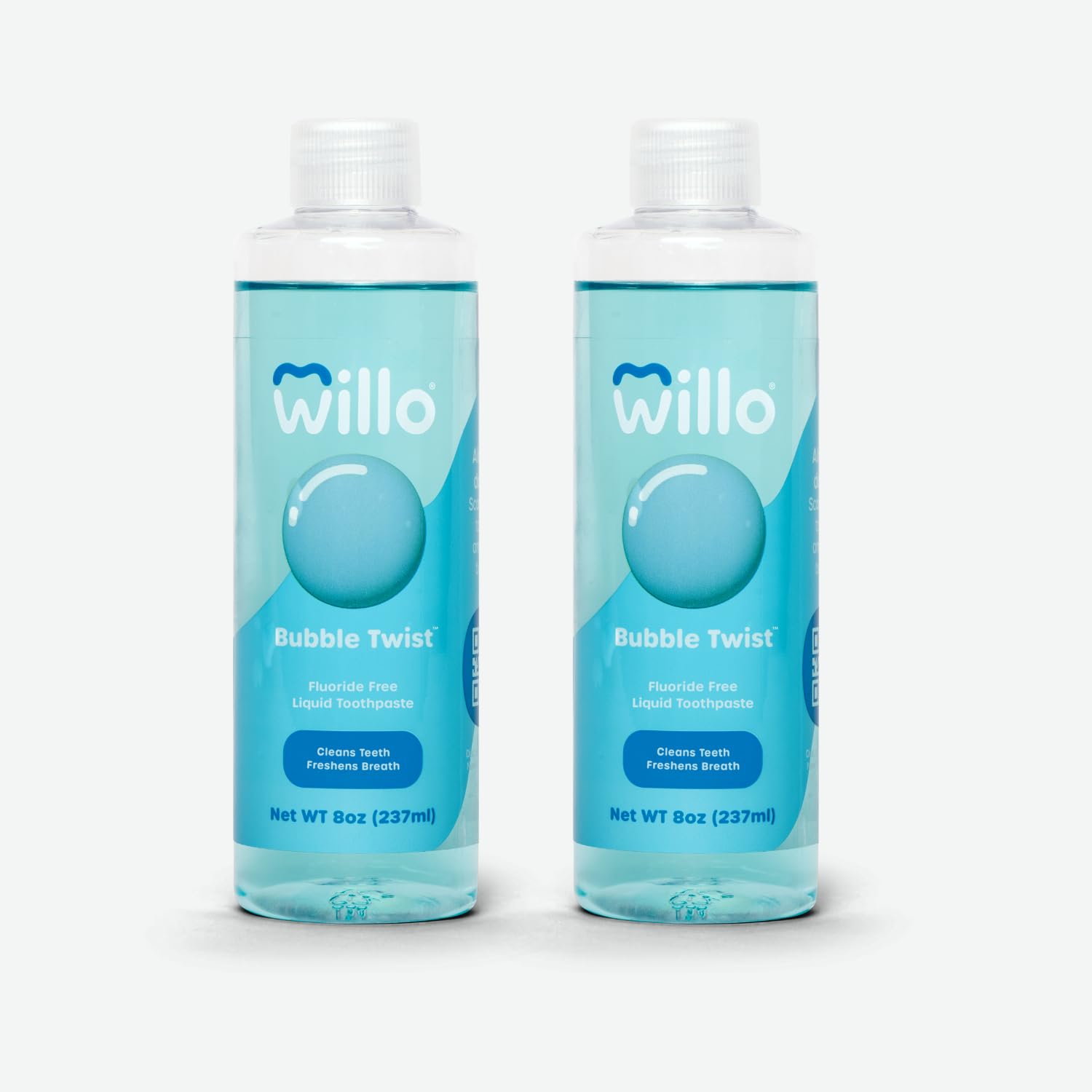 Willo Liquid Fluoride Free Toothpaste for Kids - for Use with AutoFlo Plus - Toothpaste (2-Pack, 8oz) - Berry Splash