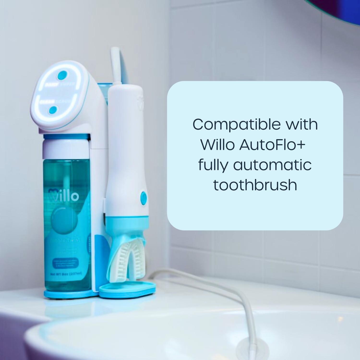 Willo Opticlean Mouthpiece for use with AutoFlo Plus Toothbrush, Replace Every 3 Months - White, Small (Kids Ages 5-7 Years)