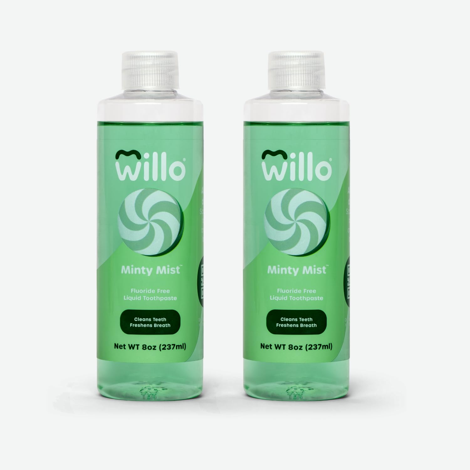 Willo Liquid Fluoride Free Toothpaste for Kids - for Use with AutoFlo Plus - Toothpaste (2-Pack, 8oz) - Berry Splash