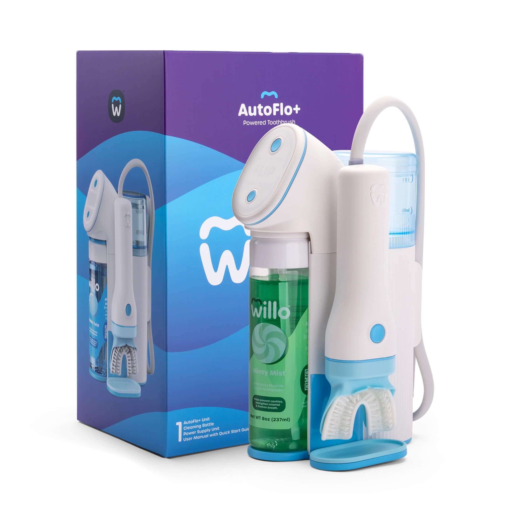 Willo Fully Automatic Kids U-Shaped Electric Toothbrush - 2 Brushing Timers, Deep-Cleans, Consistent Results, Eliminates Brushing Mistakes - Berry Splash (Small - Kids Ages 5-7 Years)